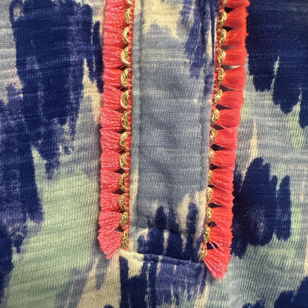 Lilly Pulitzer Kalissa Knit Tunic Top Size XL Blue Skipped a Beach Resort Preppy - Picture 6 of 10